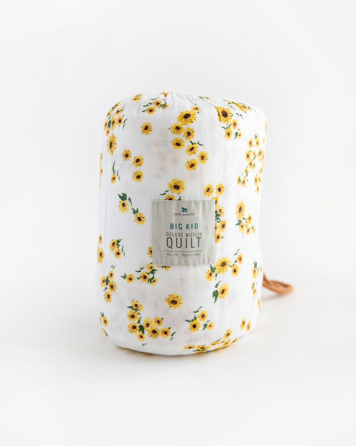 Little Unicorn Deluxe Muslin Quilted Throw | Ditsy Sunflower