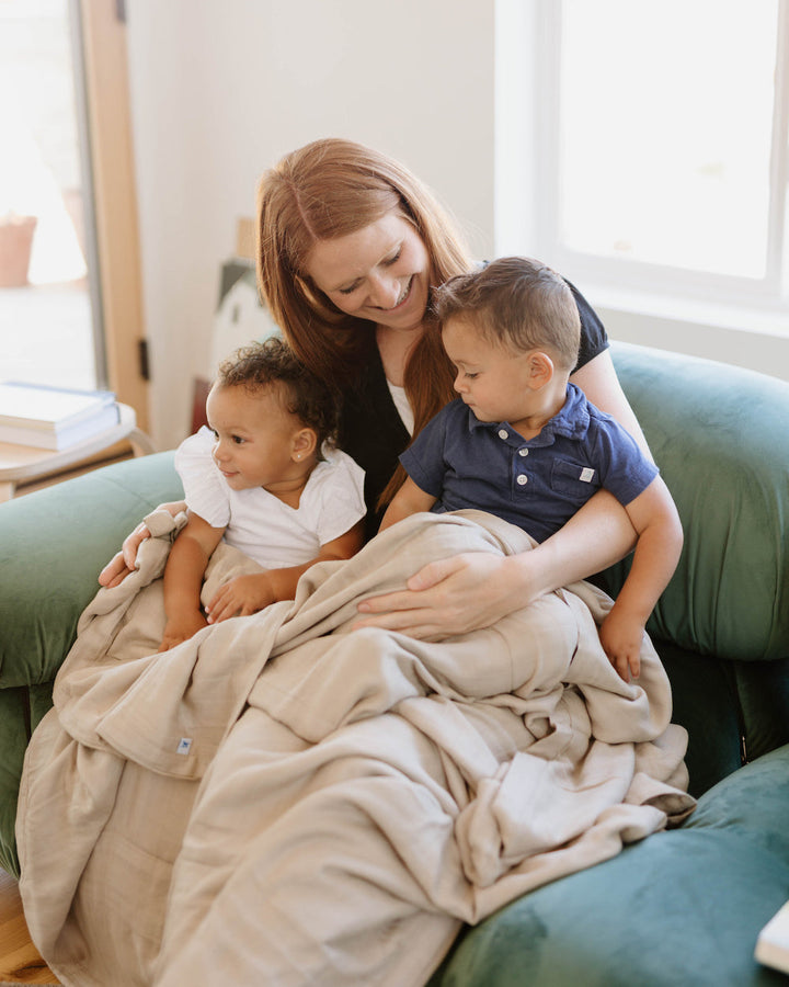 Little Unicorn Deluxe Muslin Quilted Throw | Oatmeal