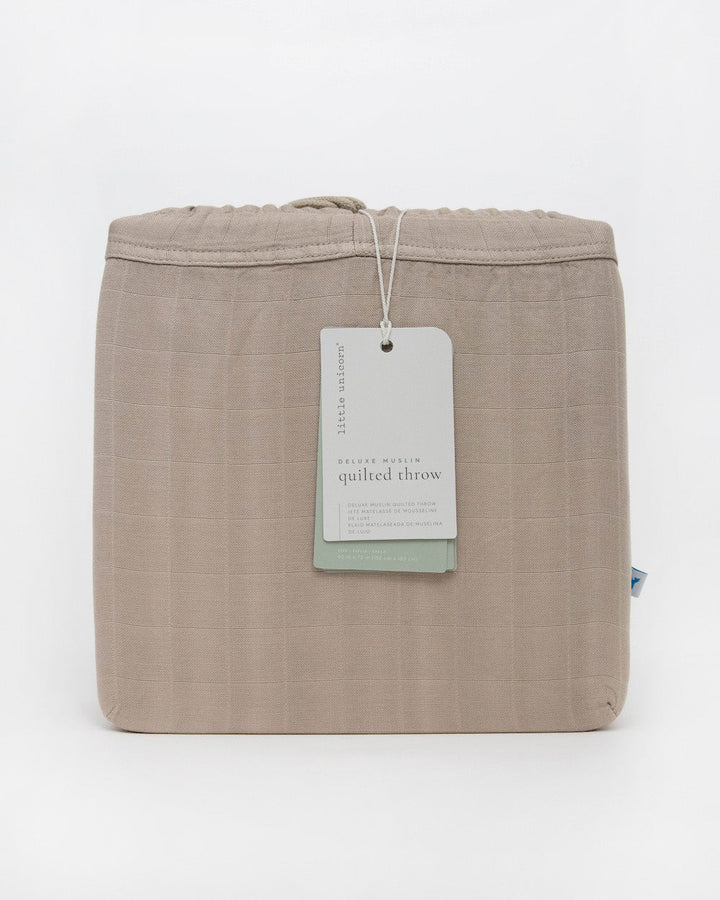 Little Unicorn Deluxe Muslin Quilted Throw | Oatmeal