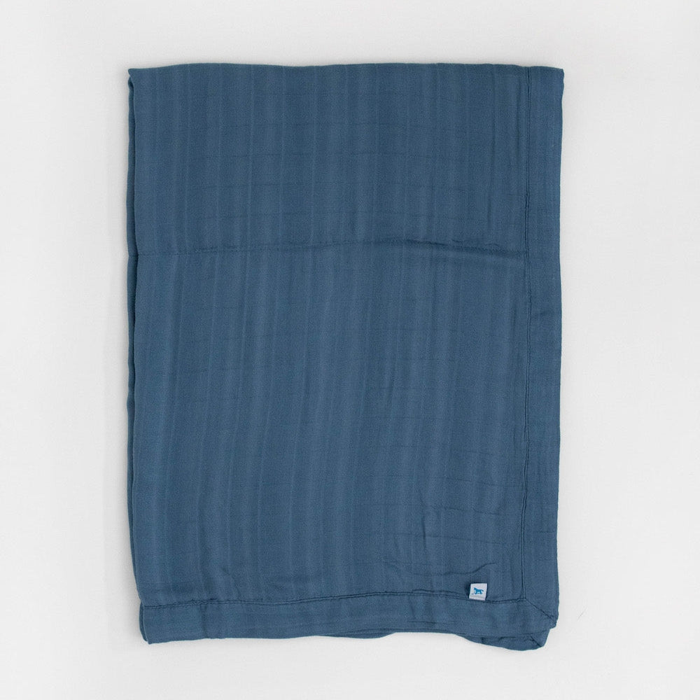Little Unicorn Deluxe Muslin Baby Quilt | Blue Dusk