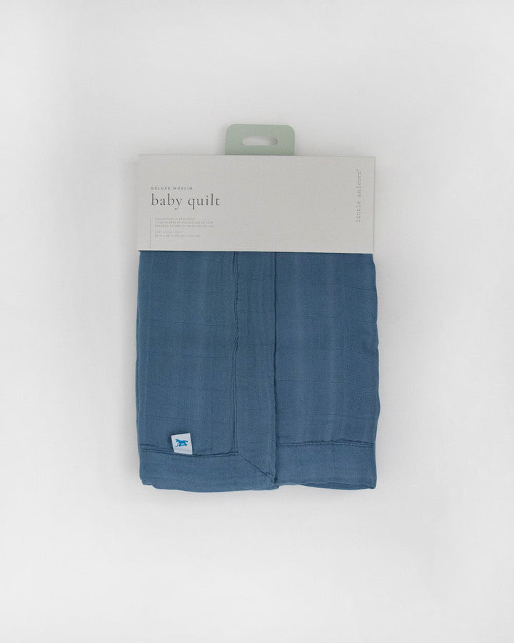 Little Unicorn Deluxe Muslin Baby Quilt | Blue Dusk