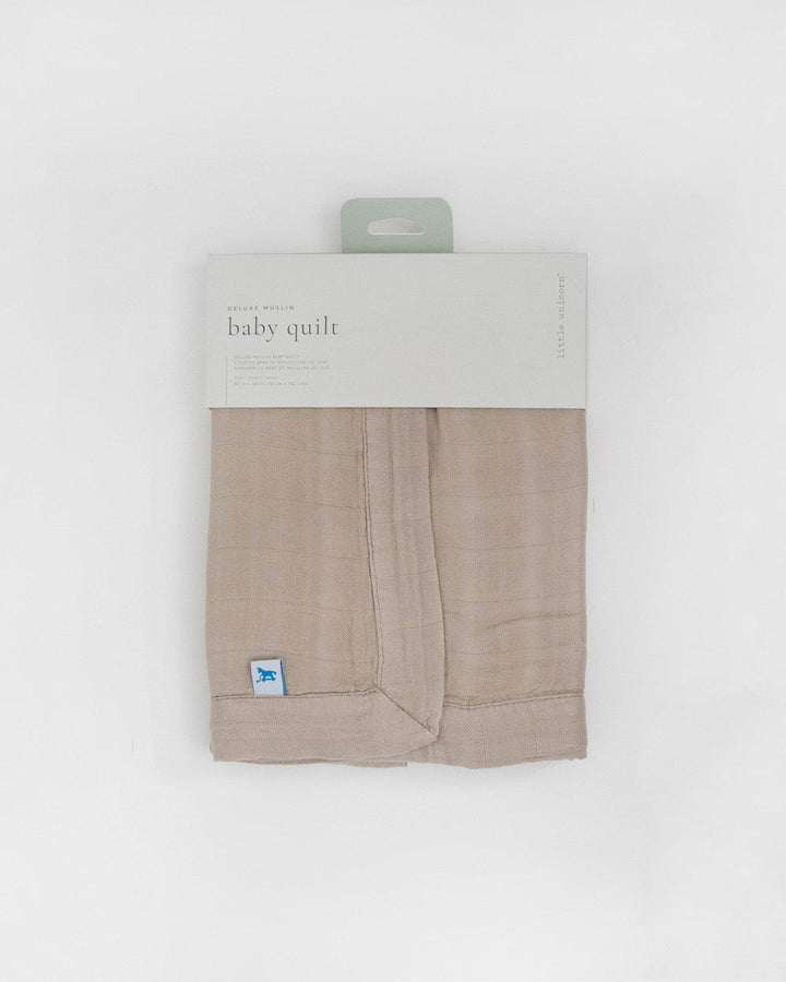 Little Unicorn Deluxe Muslin Baby Quilt | Oatmeal