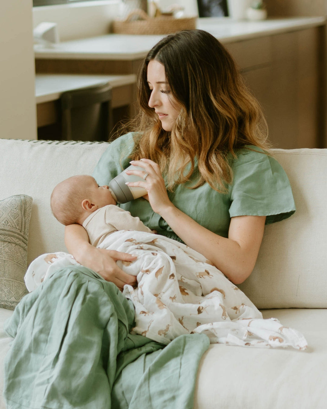 Little Unicorn Organic Cotton Muslin Swaddle Blanket 2 Pack | Animal Crackers