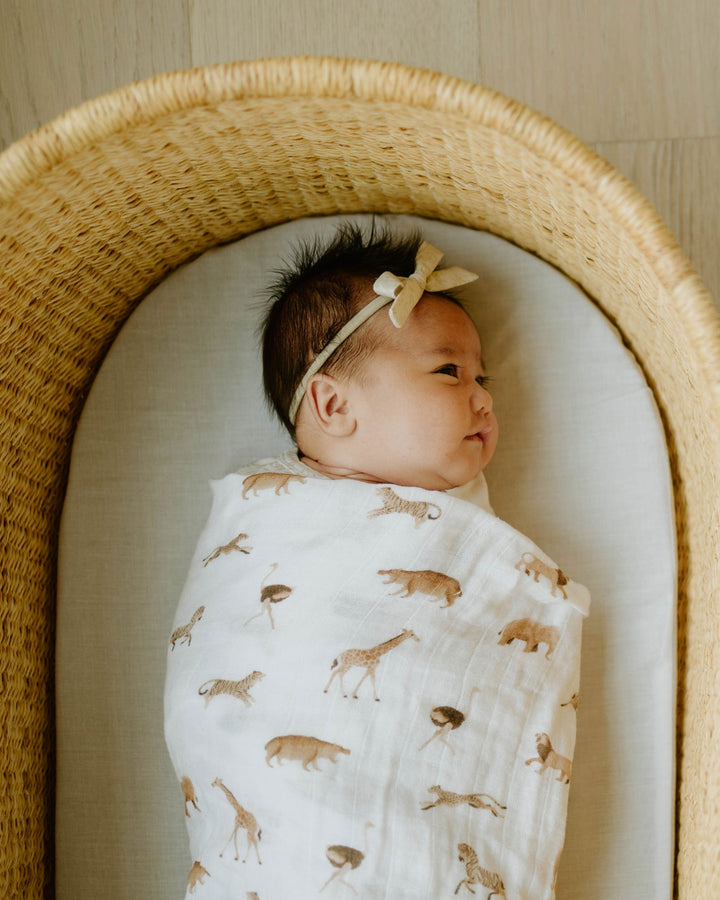 Little Unicorn Organic Cotton Muslin Swaddle Blanket 2 Pack | Animal Crackers