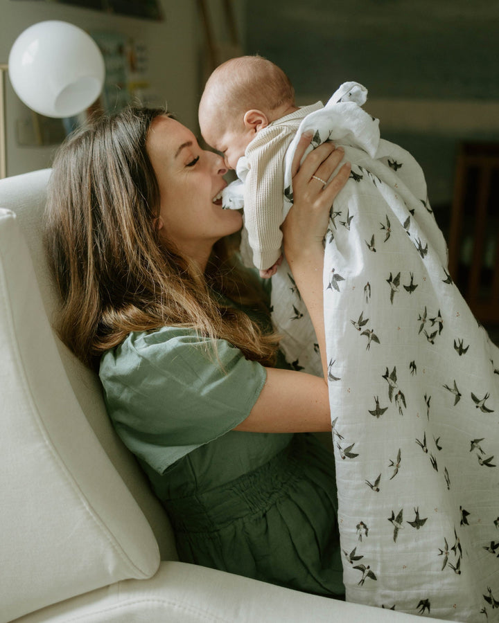 Little Unicorn Organic Cotton Muslin Swaddle Blanket 2 Pack | Swallows