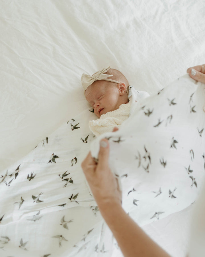 Little Unicorn Organic Cotton Muslin Swaddle Blanket | Swallows