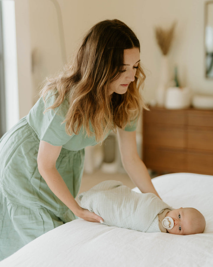 Little Unicorn Organic Cotton Muslin Swaddle Blanket | White Sage