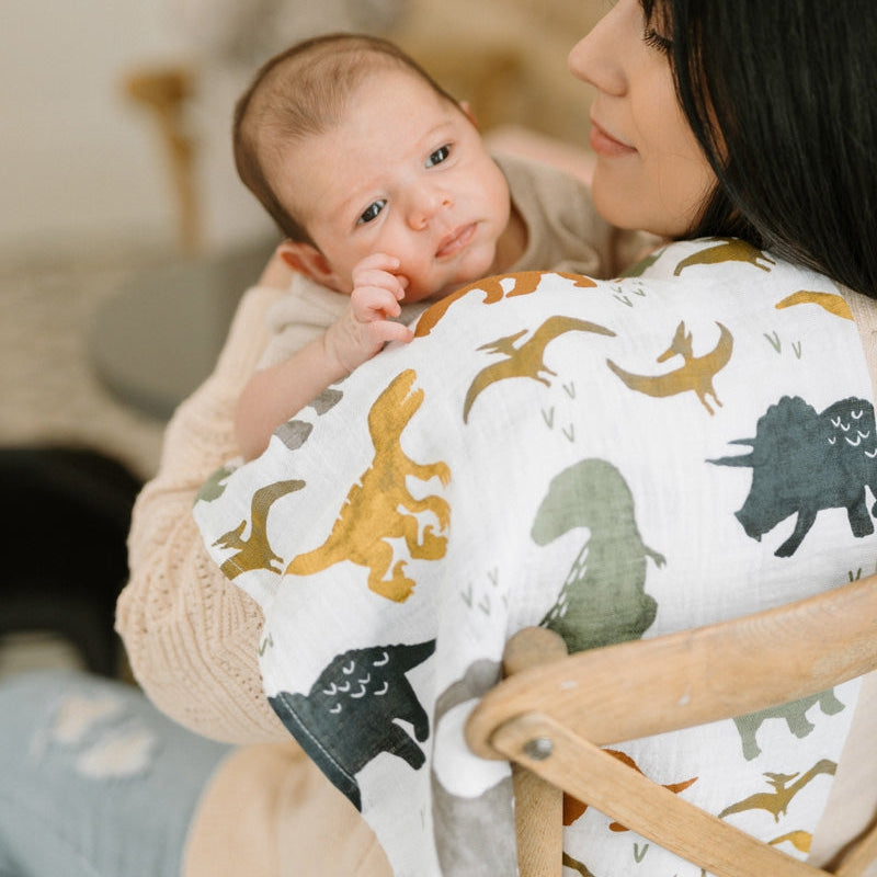 Little Unicorn Cotton Muslin Squares 4 Pack | Dino Friends