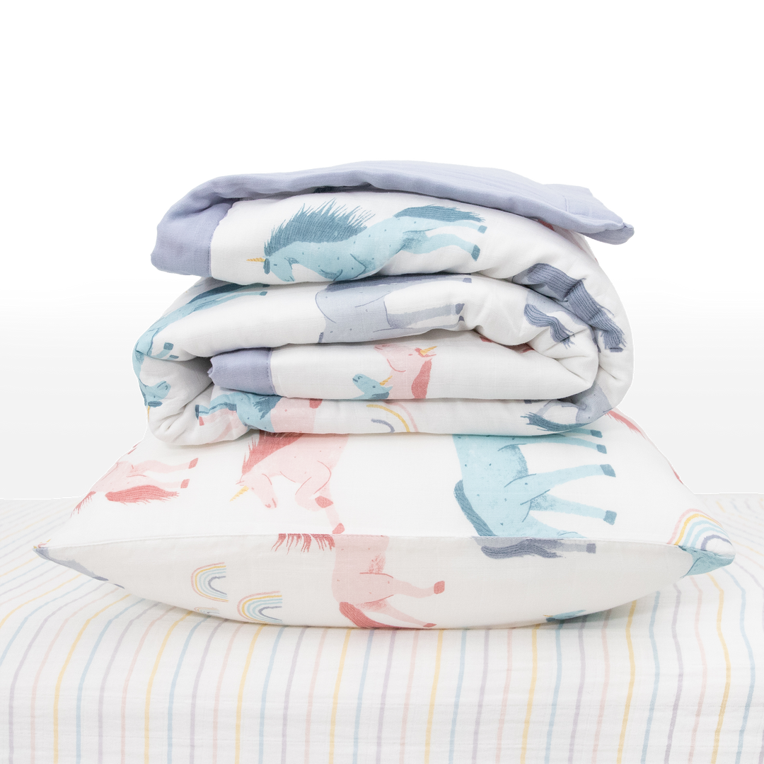 Little Unicorn Cotton Muslin Toddler Bedding 3 Piece Set | Unicorns