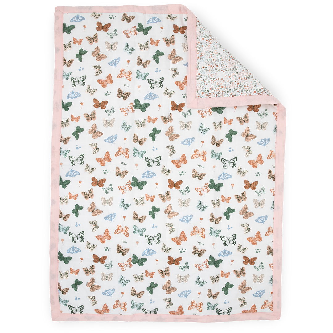 Little Unicorn Cotton Muslin Toddler Comforter | Butterflies