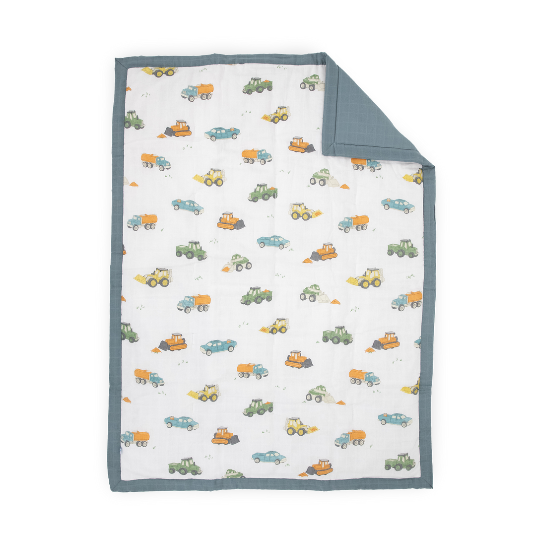 Little Unicorn Cotton Muslin Toddler Bedding 3 Piece Set | Work Trucks