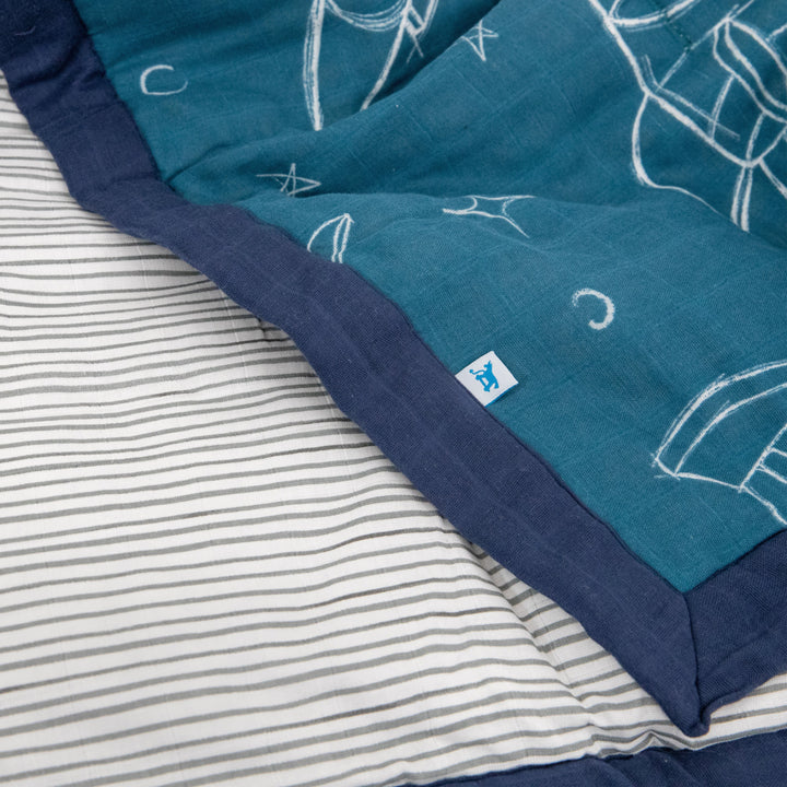 Little Unicorn Cotton Muslin Toddler Comforter | Blast Off