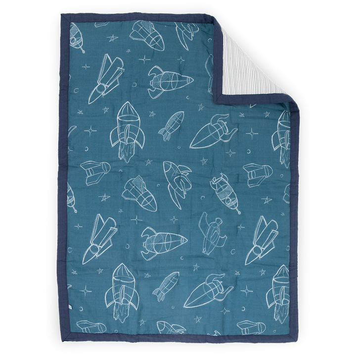 Little Unicorn Cotton Muslin Toddler Comforter | Blast Off