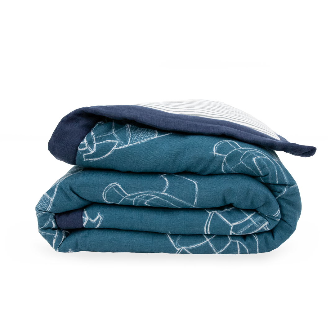 Little Unicorn Cotton Muslin Toddler Comforter | Blast Off