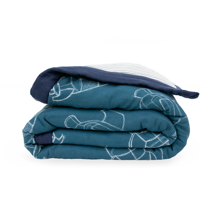 Little Unicorn Cotton Muslin Toddler Comforter | Blast Off