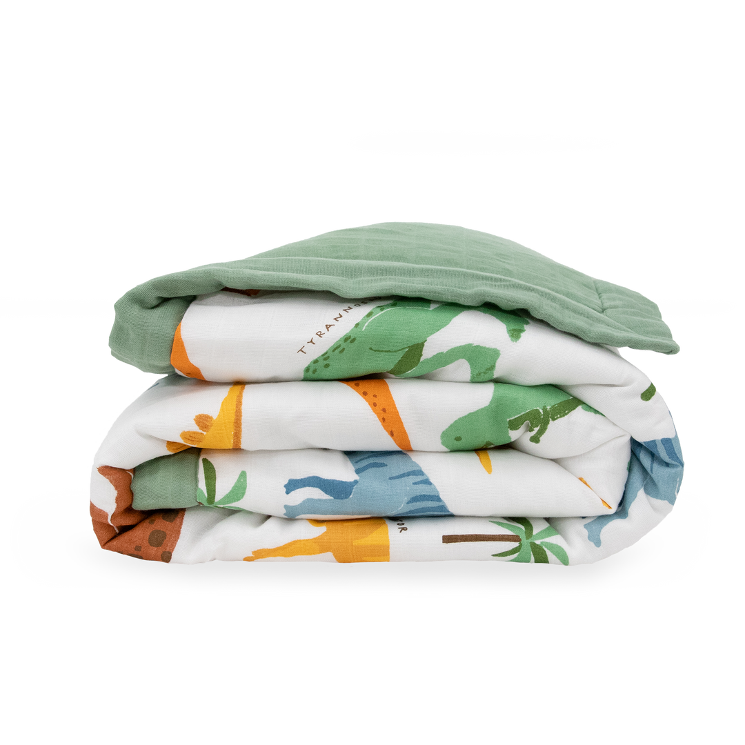 Little Unicorn Cotton Muslin Toddler Comforter | Dino Names