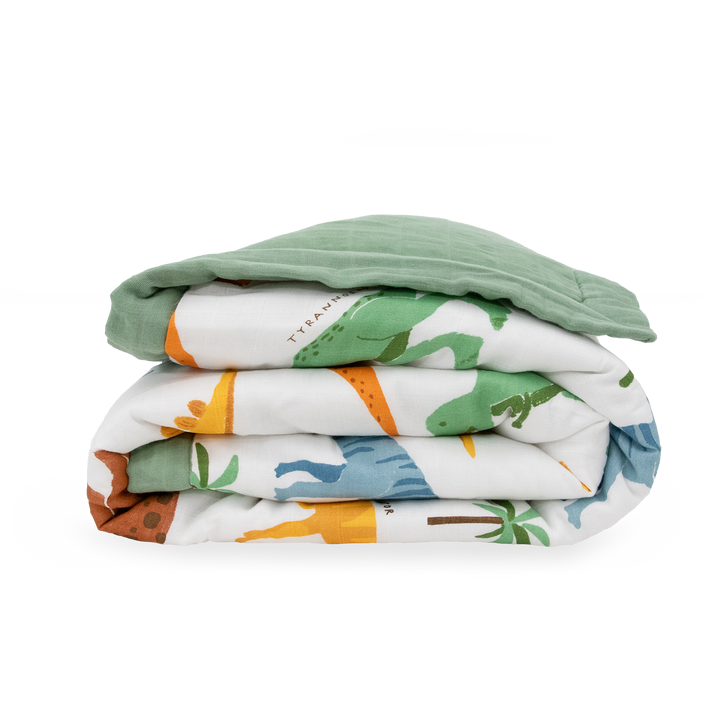 Little Unicorn Cotton Muslin Toddler Comforter | Dino Names