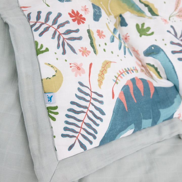 Little Unicorn Cotton Muslin Toddler Comforter | Boho Dino