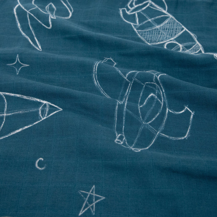 Little Unicorn Cotton Muslin Pillowcase 2-Pack | Blast Off