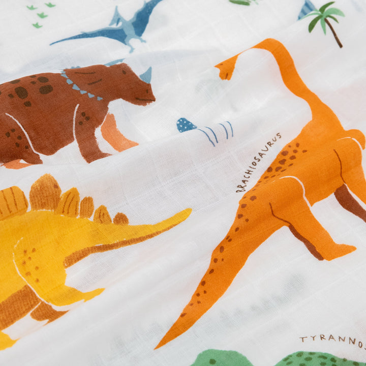 Little Unicorn Cotton Muslin Pillowcase 2-Pack | Dino Names