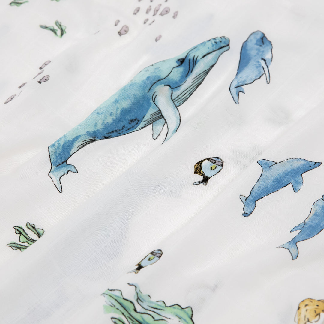 Little Unicorn Cotton Muslin Pillowcase 2-Pack | Whales