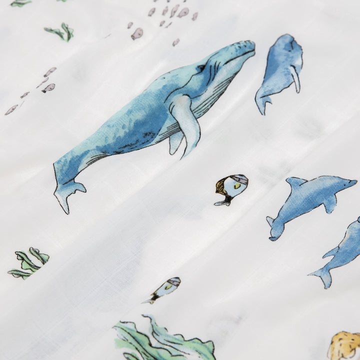 Little Unicorn Cotton Muslin Pillowcase 2-Pack | Whales