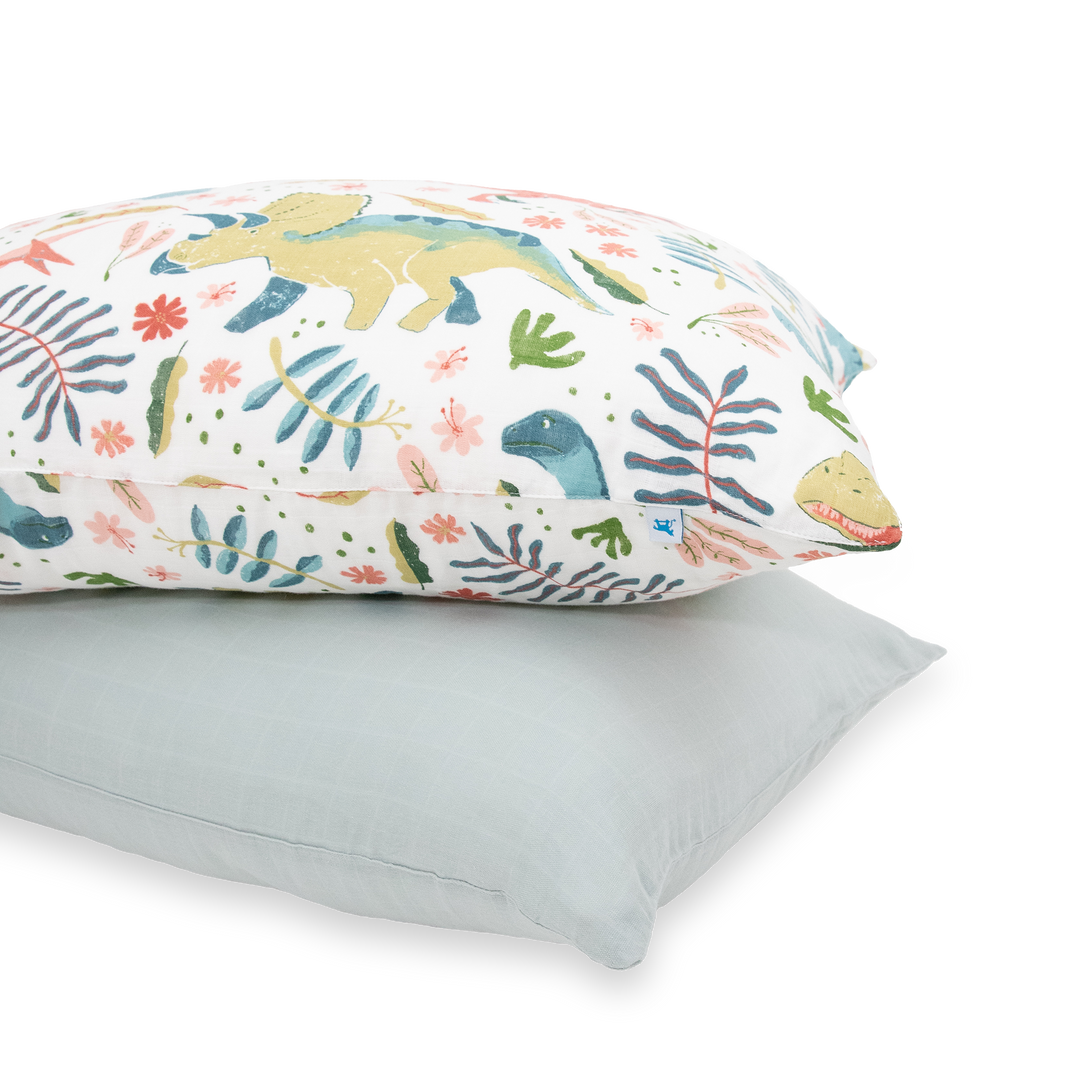 Little Unicorn Cotton Muslin Pillowcase 2-Pack | Boho Dino