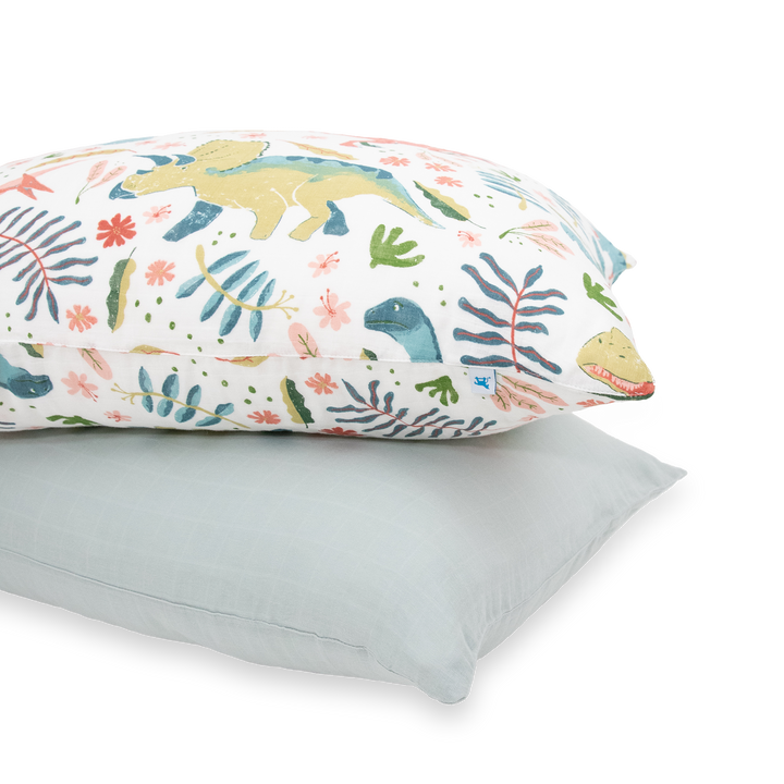 Little Unicorn Cotton Muslin Pillowcase 2-Pack | Boho Dino
