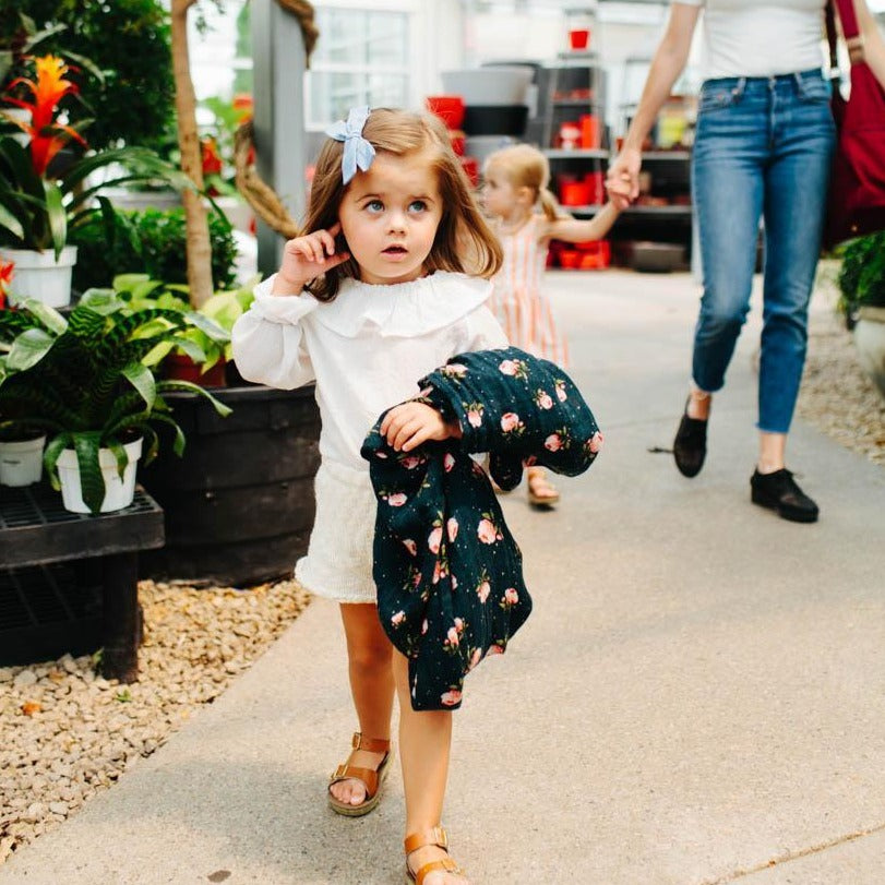 Little Unicorn Cotton Muslin Swaddle Blanket 3 Pack | Midnight Rose