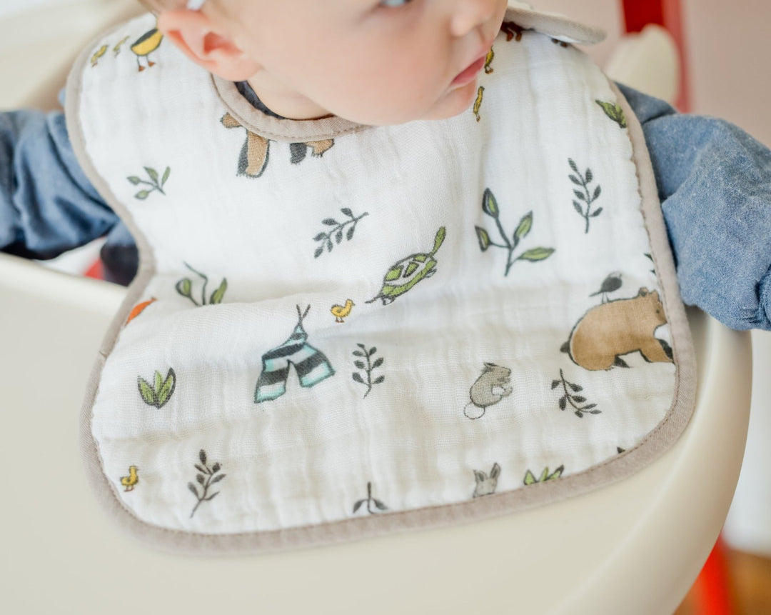 Little Unicorn Cotton Muslin Classic Bib 3 Pack | Forest Friends 2