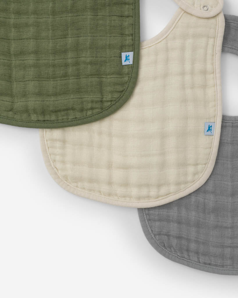 Little Unicorn Cotton Muslin Classic Bib 3 Pack | Fern