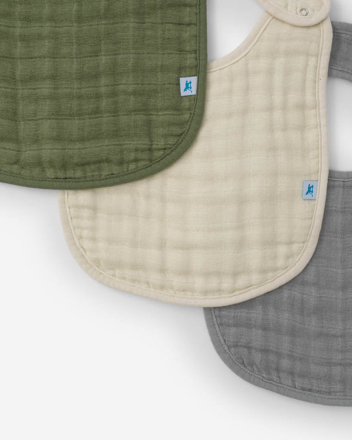 Little Unicorn Cotton Muslin Classic Bib 3 Pack | Fern