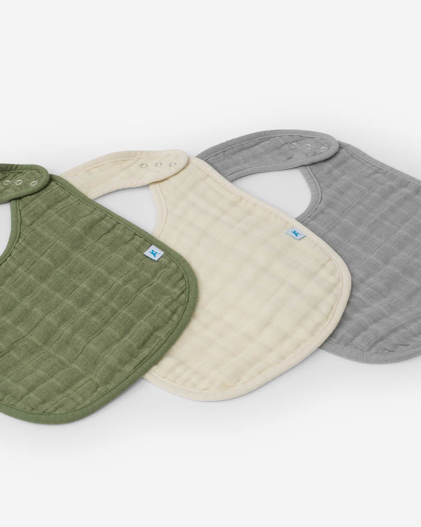Little Unicorn Cotton Muslin Classic Bib 3 Pack | Fern