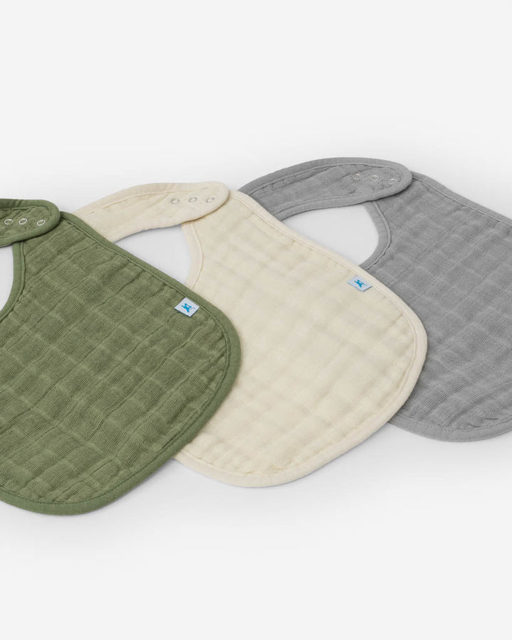 Little Unicorn Cotton Muslin Classic Bib 3 Pack | Fern