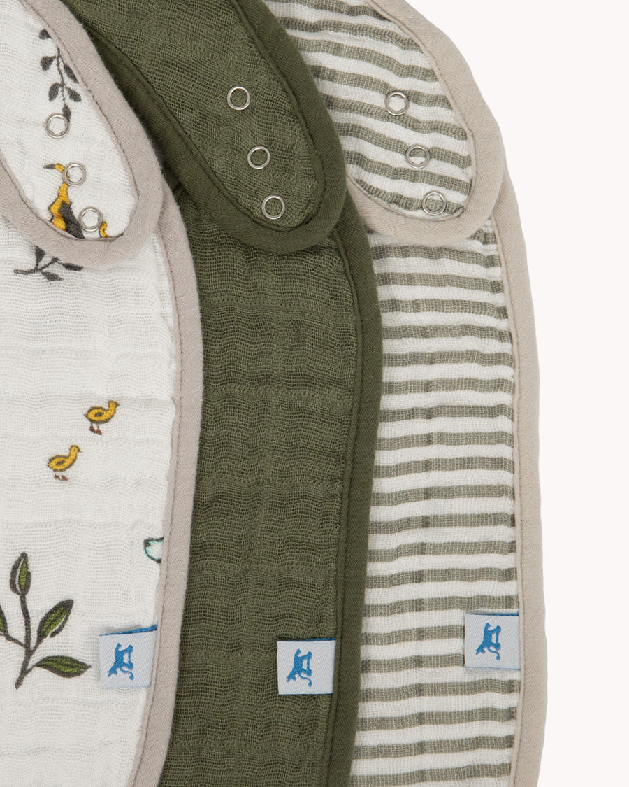 Little Unicorn Cotton Muslin Classic Bib 3 Pack | Forest Friends 2