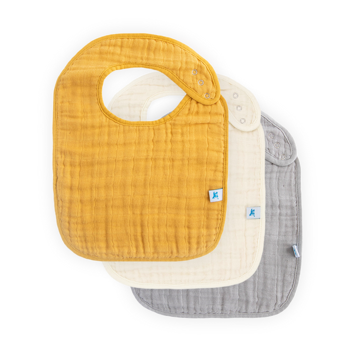 Little Unicorn Cotton Muslin Classic Bib 3-Pack | Mustard