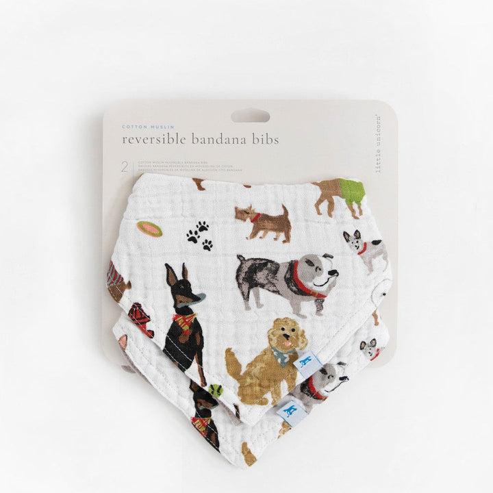 Little Unicorn Cotton Muslin Reversible Bandana Bib 2 Pack | Woof