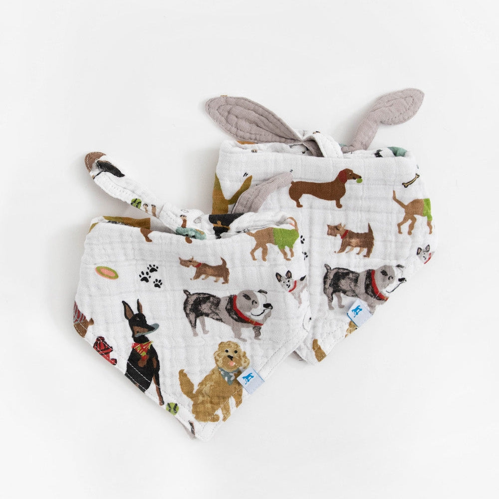 Little Unicorn Cotton Muslin Reversible Bandana Bib 2 Pack | Woof