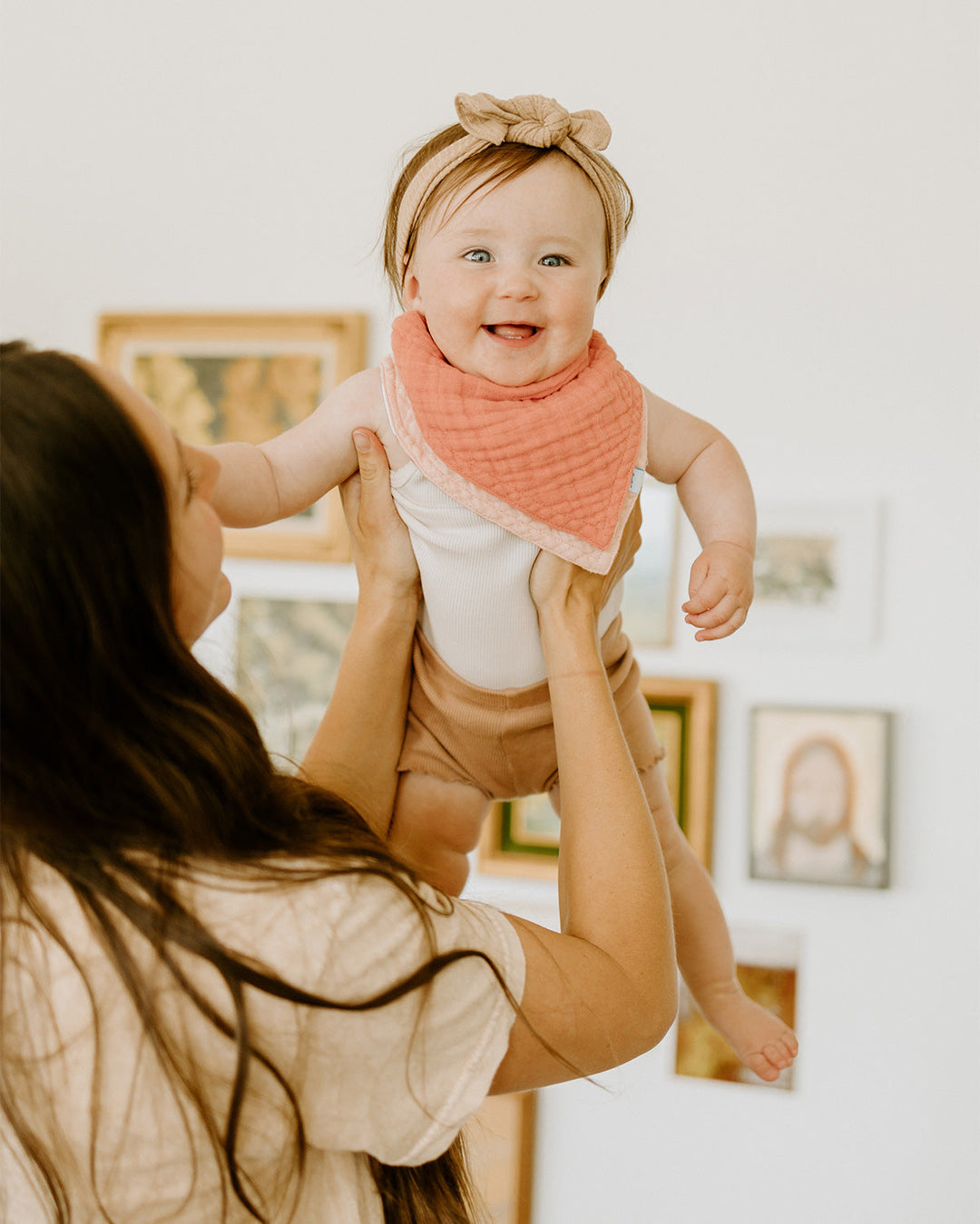 Little Unicorn Cotton Muslin Reversible Bandana Bib 2 Pack | Rose Petal