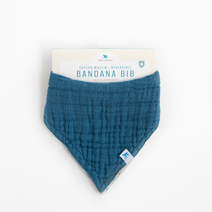 Little Unicorn Cotton Muslin Reversible Bandana Bib | Lake