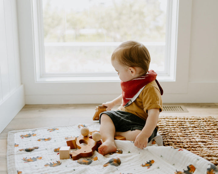 Little Unicorn Deluxe Muslin Reversible Bandana Bib | Safari Social