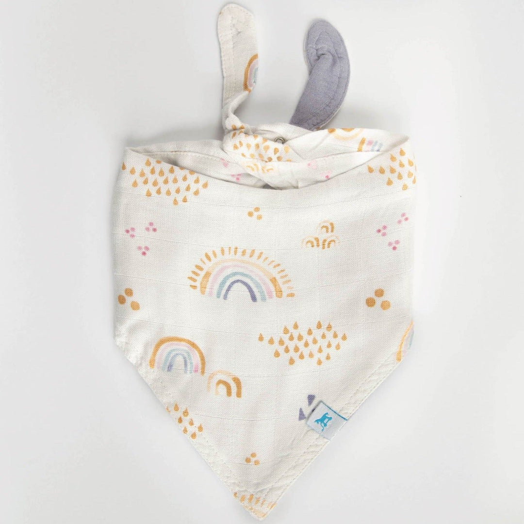 Little Unicorn Deluxe Muslin Reversible Bandana Bib | Rainbows & Raindrops