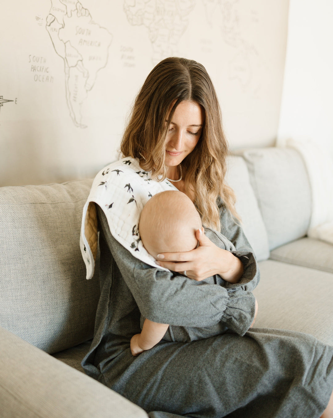 Little Unicorn Organic Cotton Muslin Burp Cloth 2 Pack | Swallows + Wheat