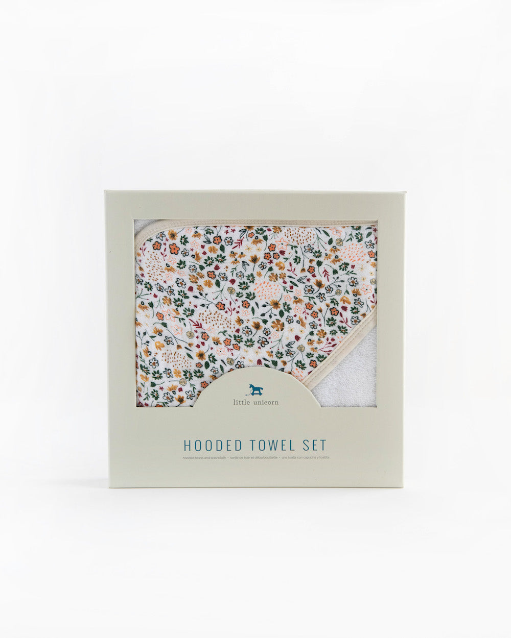 Little Unicorn Infant Hooded Towel & Washcloth Set | Pressed Petals