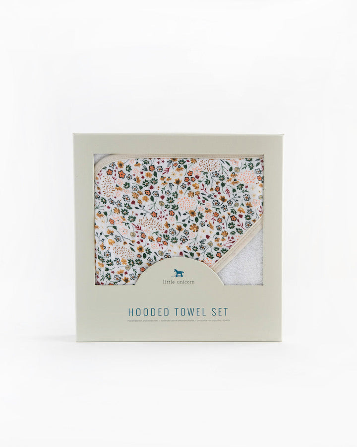 Little Unicorn Infant Hooded Towel & Washcloth Set | Pressed Petals