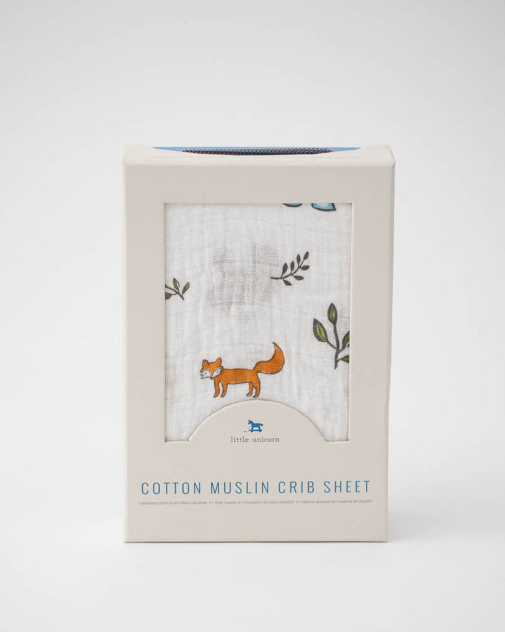 Little Unicorn Cotton Muslin Crib Sheet | Forest Friends