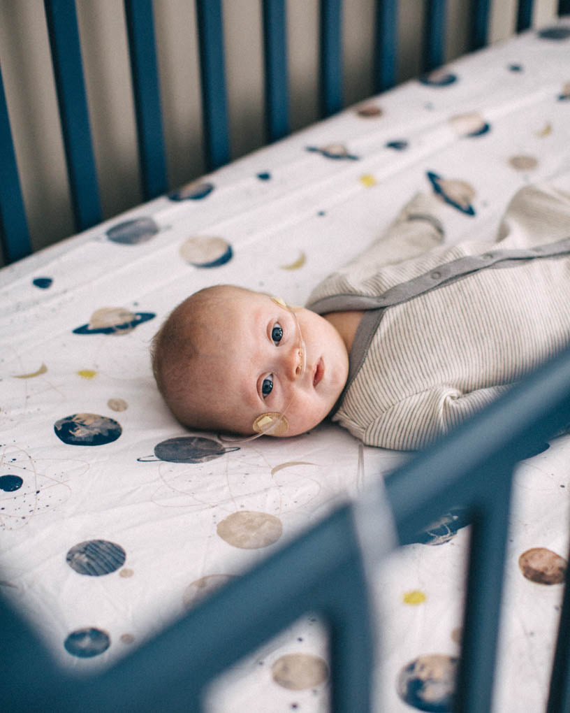 Little Unicorn Cotton Muslin Crib Sheet | Planetary