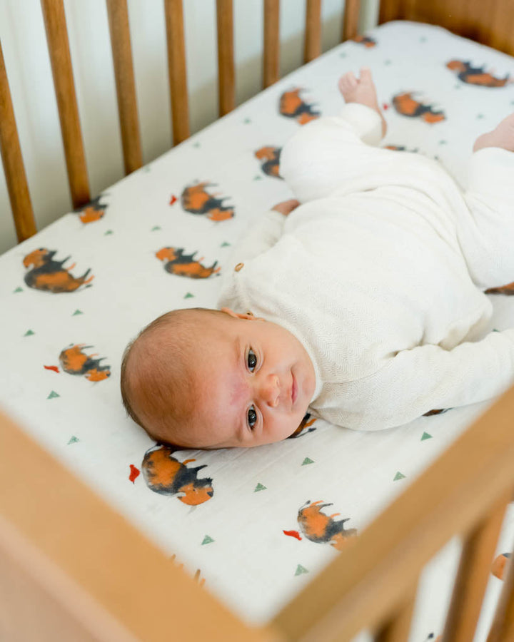 Little Unicorn Cotton Muslin Crib Sheet | Bison
