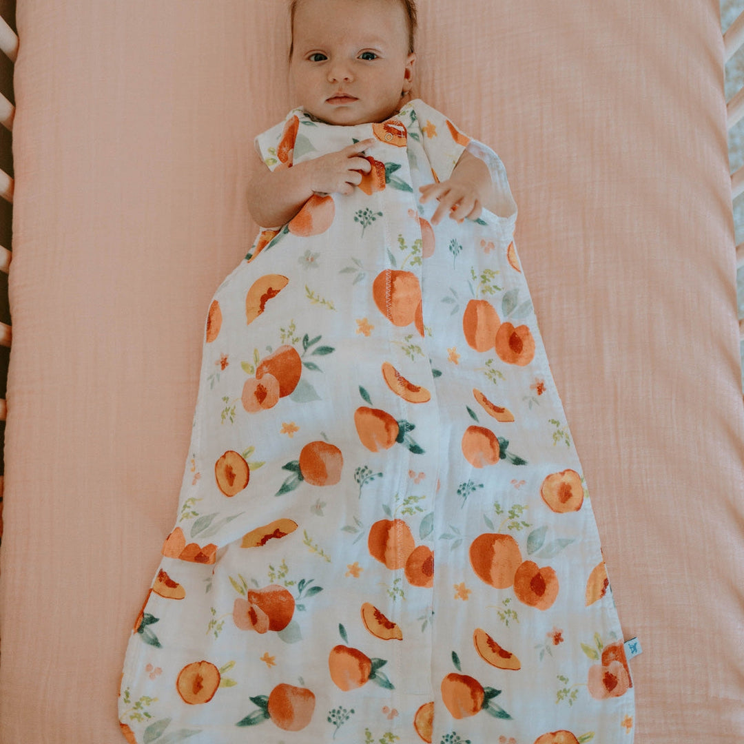 Little Unicorn Cotton Muslin Sleep Bag | Georgia Peach