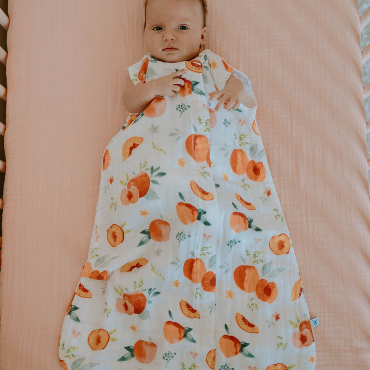 Little Unicorn Cotton Muslin Sleep Bag | Georgia Peach